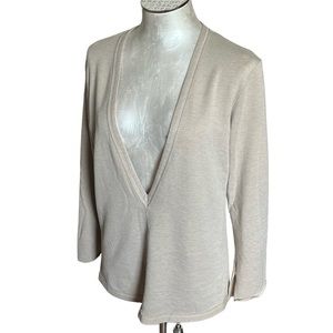 Mossimo Women’s Deep Vneck soft sweatshirt color tan size large